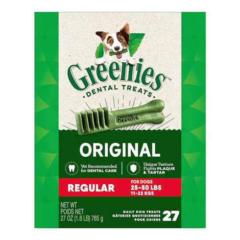 Greenies Regular Original Dog Dental Treats 27oz/27pk - Poudre Pet and Feed Supply